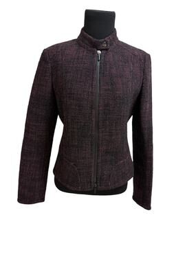 Akris Punto Wool Blend Tweed Blazer Jacket Women’s Pink Black Size 6